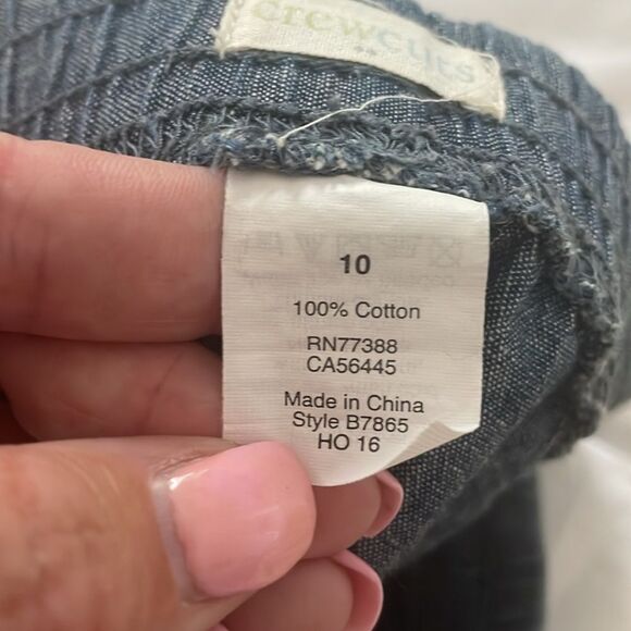 Functional-Drawstring Chambray Shorts for Girls size 10 - Picture 4 of 4